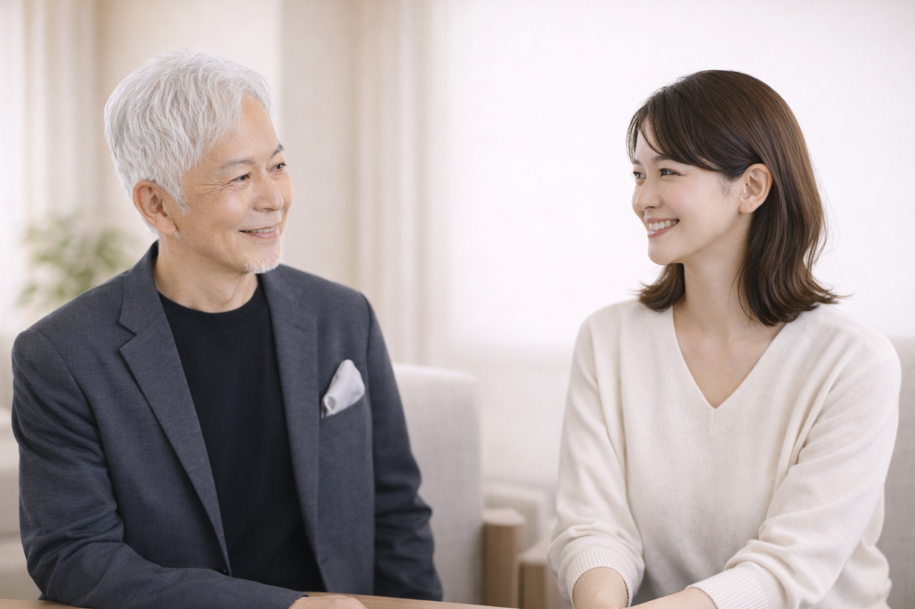 女性相談者とカウンセラーとの穏やかな会話のひととき