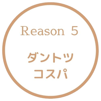 選ばれる理由５　ダントツ　コスパ