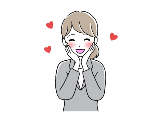 頬をほんのり赤らめる可愛らしい若い女性のイラスト