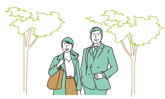 旅行中の女性と男性のカップル